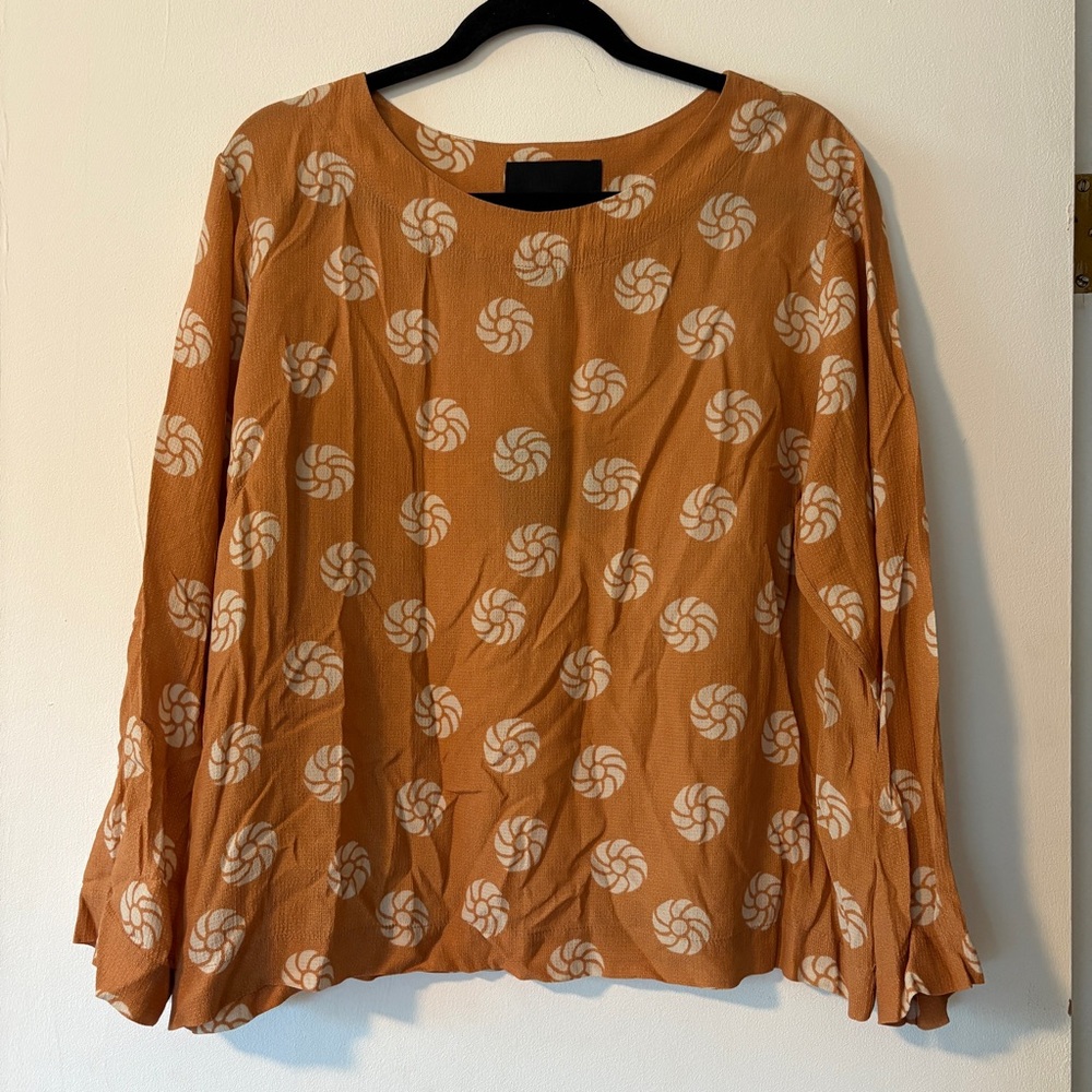 Bitte Kai Rand Blouse Womens Size‎ XL Orange Medallion Geometric New with Tags